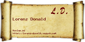 Lorenz Donald névjegykártya